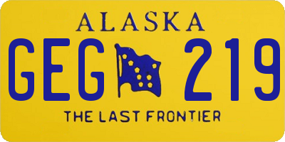 AK license plate GEG219