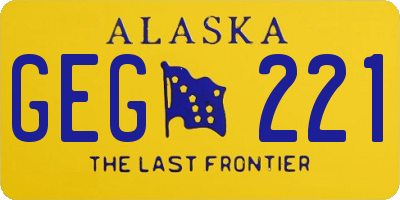 AK license plate GEG221