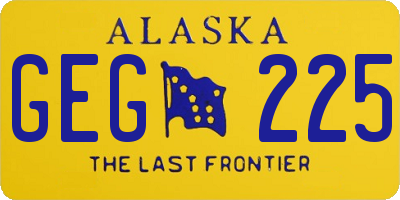 AK license plate GEG225