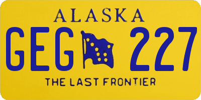 AK license plate GEG227