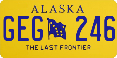AK license plate GEG246