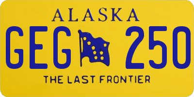 AK license plate GEG250