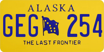 AK license plate GEG254
