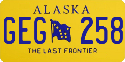 AK license plate GEG258