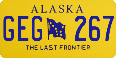 AK license plate GEG267