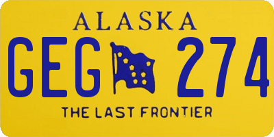 AK license plate GEG274
