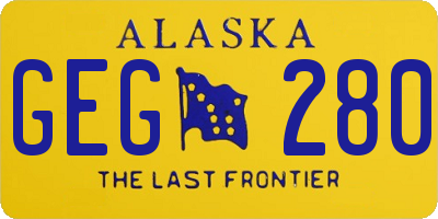 AK license plate GEG280