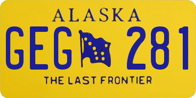 AK license plate GEG281