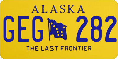 AK license plate GEG282