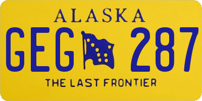 AK license plate GEG287
