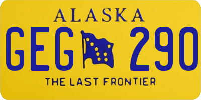 AK license plate GEG290