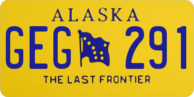 AK license plate GEG291