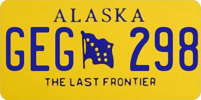 AK license plate GEG298