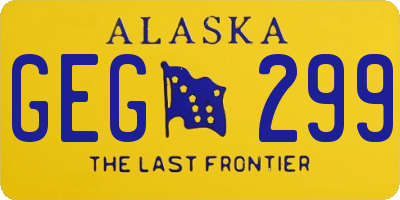 AK license plate GEG299