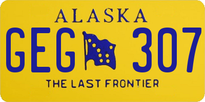AK license plate GEG307
