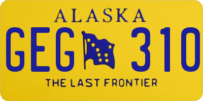 AK license plate GEG310
