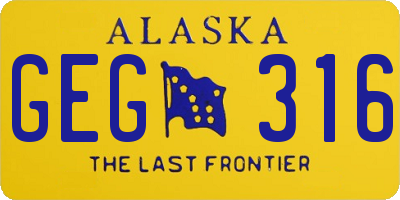 AK license plate GEG316