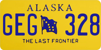 AK license plate GEG328