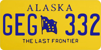 AK license plate GEG332