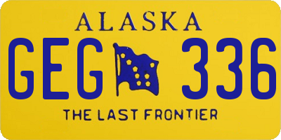 AK license plate GEG336