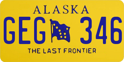 AK license plate GEG346