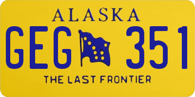 AK license plate GEG351