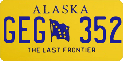 AK license plate GEG352
