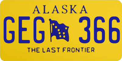 AK license plate GEG366