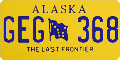 AK license plate GEG368