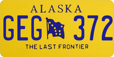 AK license plate GEG372