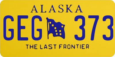 AK license plate GEG373