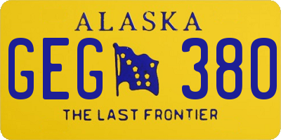 AK license plate GEG380