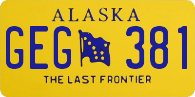 AK license plate GEG381