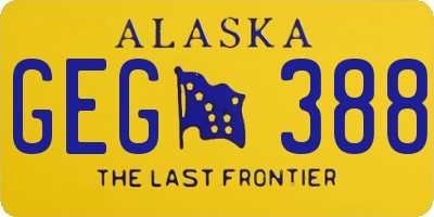 AK license plate GEG388