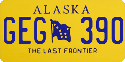 AK license plate GEG390