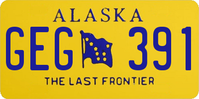 AK license plate GEG391