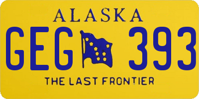 AK license plate GEG393