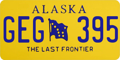 AK license plate GEG395