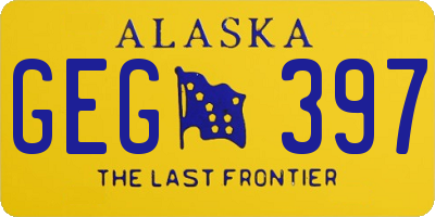 AK license plate GEG397
