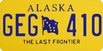AK license plate GEG410