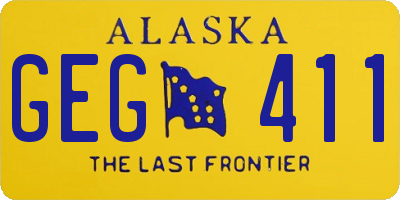AK license plate GEG411