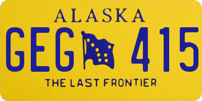 AK license plate GEG415