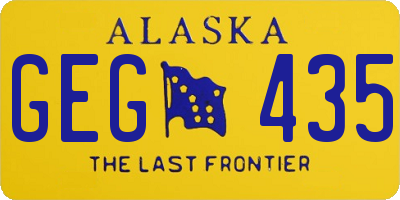 AK license plate GEG435
