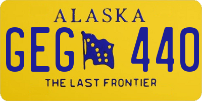 AK license plate GEG440