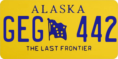 AK license plate GEG442