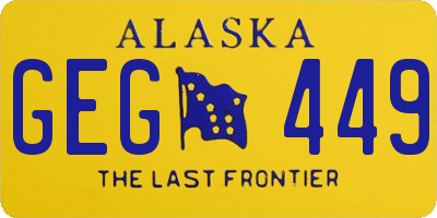 AK license plate GEG449