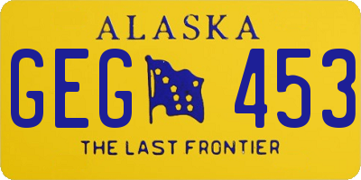 AK license plate GEG453