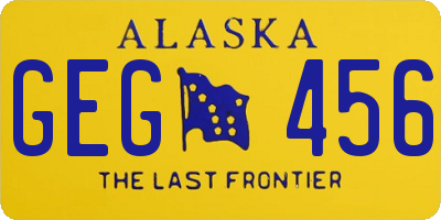 AK license plate GEG456