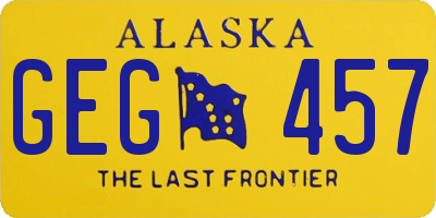 AK license plate GEG457