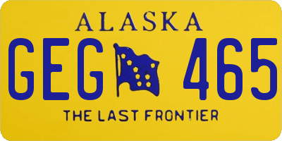 AK license plate GEG465